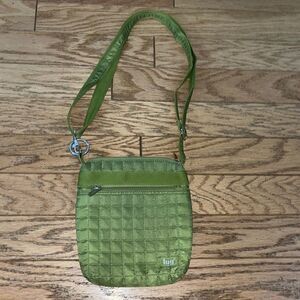 Lug quilted green crossbody purse